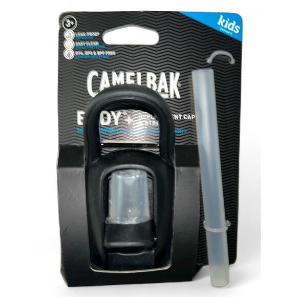 Lot of 8 Camelbak Eddy + Kids Black Replacement Cap & Straw Brand New Sealed - Picture 2 of 3